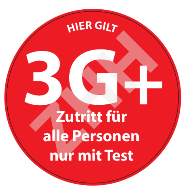 ZHH Aufkleber "3G+"  rot 15 cm