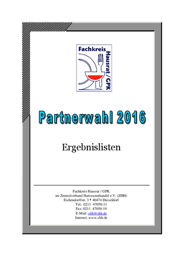 Auswertung der Partnerwahlen GPK 2016
